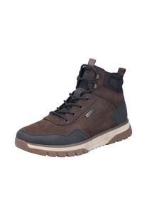 Winterboots Rieker, Herren, Gr. 46, braun (dunkelbraun, schwarz), Nubukleder, Textil, Schuhe Winterboots, Schn&uuml;rboots, Stiefelette mit RiekerTEX-Membran