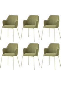 Armlehnstuhl STOLKOM "Lissi BxHxT 60x84x44 cm", gr&uuml;n (gr&uuml;n, creme, creme, gr&uuml;n), B:60cm H:84cm T:55cm, Metall, Polyester, St&uuml;hle, Armlehnstuhl, Breite 60cm, Metallgestell