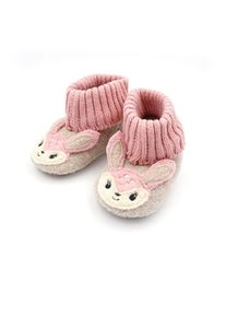 H&uuml;ttenschuhe MaxiMo, M&auml;dchen, Gr. 25/26, beige (beige, meliert, altrosa), Obermaterial: 100% Wolle. Futter: 100% Polyacryl, mehrfarbig, meliert, Schuhe H&uuml;ttenschuhe, Wolle, Anti-Rutsch-Sohle, Strickb&uuml;ndchen, mit &Ouml;hrchen