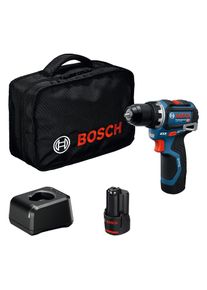 Akku-Bohrschrauber BOSCH PROFESSIONAL "GSR 12V-32", blau, Bohrmaschinen, Akku-Bohrschrauber, inkl. 2 Akkus, Ladeger&auml;t und Tasche