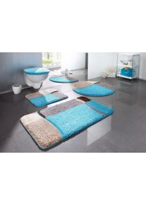 Badematte OTTO HOME "Belio, Badvorleger, Badezimmer Teppich" Gr. 8, blau, H:20mm, Kunstfaser, Badematten, Badematte, Badematte, Badteppich, Badematten auch als 2 tlg. Set erh&auml;ltlich, bunt
