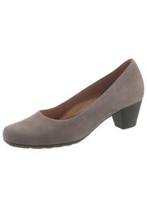 Pumps Gabor "ST.TROPEZ", Damen, Gr. 41, Leder, grau (taupe), Nubukleder, Schuhe Pumps, Trichterabsatz, Abendschuh, Festtagsschuh in Komfortweite G (=weit)