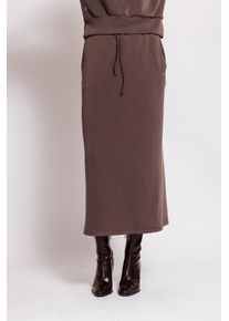 Jerseyrock Zhrill "KINNEA", Damen, Gr. M, braun, Jersey, Obermaterial: 48% Modal, 48% Polyester, 4% Elasthan, unifarben, k&ouml;rpernah 3/4-L&auml;nge, R&ouml;cke Jerseyrock, mit Gummizug und Kordelzug / Stretch