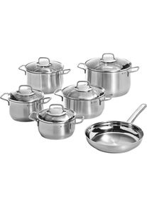 WMF Kochtopfset, Edelstahlfarben, Metall, 6-teilig, 16 cm,20 cm, 2 l,3.7 l,6.5 l,1.5 l,3 l, kratzfest, rostfrei, geschmacksneutral, s&auml;urefest, TransTherm&reg;-Allherdboden, Kochgeschirr, T&ouml;pfe, Topfsets