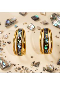 Holzkern Homecoming Orecchini Donna Abalone e Oro