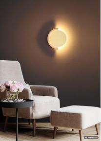 Globo Rojas applique murale ronde LED moderne 12W 3000K 1331 lm pour int&eacute;rieur &Eacute;clairage d&rsquo;ambiance id&eacute;al pour salon, couloir ou cuisine, au design doux et &eacute;pur&eacute;, avec lumi&egrave;re chaleureuse.