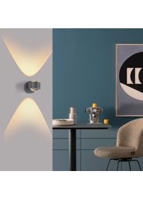 Sch&ouml;ner Wohnen Kollektion SCH&Ouml;NER WOHNEN-Kollektion CHIA applique murale LED 2-flammes 3000K 220 lm 2 W design contemporain &agrave; effet lumineux haut/bas pour salon et couloir, au rendu graphique