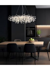 Globo Maxine lustre suspendu design 14 lumi&egrave;res G9 moderne pour salle &agrave; manger Structure a&eacute;rienne &agrave; branches et gouttes d&eacute;coratives, id&eacute;ale pour cuisine et salon.