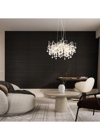 Globo Maxine lustre suspendu cascade moderne design a&eacute;rien 10 flammes &Oslash; 60 cm Hauteur 150 cm, douilles G9, puissance 35 W pour salon, salle &agrave; manger, couloir ou cuisine.