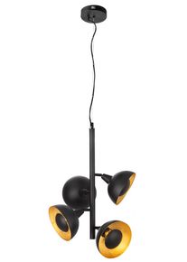 NOWA Satellite goldfarbene 4-flammige Metall-H&auml;ngeleuchte f&uuml;r Esszimmer mit 30 cm L&auml;nge und 150 cm H&ouml;he, im modernen Design, f&uuml;r Flur und Wohnzimmer, dimmbar mit externem Dimmer