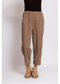 Cordhose Zhrill "DILEA", Damen, Gr. S, N-Gr, braun, Cord, Obermaterial: 100% Polyester, unifarben, bequem 7/8-L&auml;nge, Hosen Cordhose, Bequeme Passform, Elastikbund