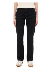 Straight-Jeans Mustang "Damen Style Crosby Relaxed Straight", Damen, Gr. 34, L&auml;nge 32, schwarz (902 schwarz), 87% Baumwolle, 12% Polyester, 1% Elasthan, unifarben, straight fit, Jeans Straight-Jeans