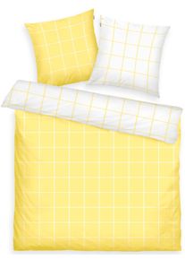 Bettw&auml;sche Tom Tailor HOME "LARGE CHECK in Gr. 135x200cm oder 155x220cm", gelb (light lemon, crisp wei&szlig;), B/L: 200cm x 220cm, 1 Stk., 2 Stk., Renforc&eacute;, B/L: 80cm x 80cm & 80cm x 80cm, 3 Stk., Renforc&eacute;, Obermaterial: 100% Baumwolle, Bettw&auml;sche, Bettw&auml;sche, new bedroom, gewebtes Label