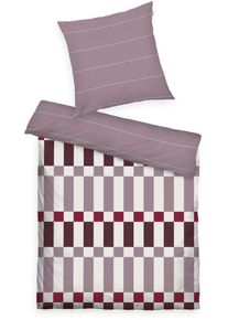 Wendebettw&auml;sche Tom Tailor HOME "BOLD CHECK in Gr. 135x200cm oder 155x220cm", lila (cozymauve, plum, sanftes wei&szlig;), B/L: 135cm x 200cm, 1 Stk., 1 Stk., Renforc&eacute;, B/L: 80cm x 80cm, 2 Stk., Renforc&eacute;, Obermaterial: 100% Baumwolle, Bettw&auml;sche, Wendebettw&auml;sche, new bedroom, gewebtes Label