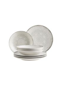 M&auml;ser Teller-Set M&Auml;SER "Rubio", grau (wei&szlig;, grau), 8 Stk., Geschirr-Sets, Teller-Set