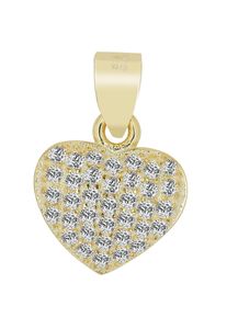 Herzanh&auml;nger Akzent "Yardila" aus 925 Sterlingsilber, rhodiniert, langlebig", gold (goldfarbig), Schmuckanh&auml;nger, Damen, Silber 925 (Sterlingsilber), Herzanh&auml;nger