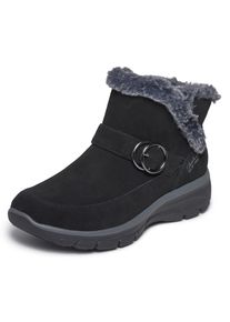 Winterstiefelette Skechers "EASY GOING-", Damen, Gr. 41, schwarz, Veloursleder, Schuhe Winterstiefelette, Winterboots mit Skechers Hands Free Slip-ins