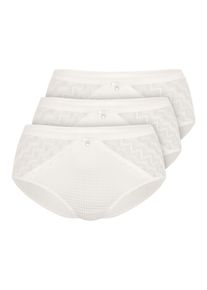 Sassa Mode Panty SASSA "3er Pack Panty Beautiful Classic", Damen, Gr. 46, 3 Stk., beige (ivory), Spitze, , figurbetont, Unterhosen Panty