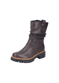 Winterstiefelette Rieker, Damen, Gr. 43, braun (dunkelbraun), Lederimitat, unifarben, Basic, Schuhe Winterstiefelette, Boots mit Innenrei&szlig;verschluss und Profilsohle