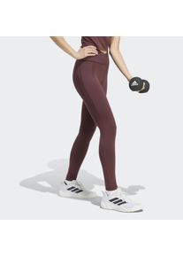 Trainingstights adidas Performance "3-STREIFEN STUDIO ALL ME LEGGINGS, &Uuml;BERKREUZTER BUND, N", Damen, Gr. XS, N-Gr, aurora ruby, normal, gr., Obermaterial: 80% Polyester, 20% Elasthan, Hosen Trainingstights