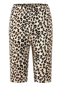Leggings SASSYCLASSY "Sport Radler Hose mit Leo-Print", Damen, Gr. XS-34, EURO, beige, Weitere Stoffart, Obermaterial: 80% Polyamid PA. 20% Elasthan EL., Animal-Print, kurz, Hosen Leggings, Komfortable Leggings mit breitem Bund aus elastischem Material