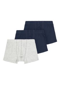 Trunk name it "NKMTIGHTS 3P NOOS", Jungen, Gr. 122/128, 3 Stk., grau (grau melange), Jersey, Obermaterial: 95% Baumwolle, 5% Elasthan, unifarben, eng, Unterhosen Trunk, normal, Jersey, abgestepptes B&uuml;ndchen