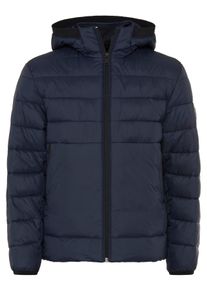 Steppjacke BOSS Orange "Odenni", Herren, Gr. 50, blau (dunkelblau404), Web, Obermaterial: 100% Polyamid, unifarben, regular fit normal, elastischer Bund, Jacken Steppjacke, mit Stehkragen, wasserabweisend