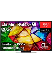 LG Mini-LED-Fernseher "55MRGB87B9B", Energieeffizienz: E, bunt (schwarz), 55 &Prime;, Fernseher, Mini-LED-Fernseher