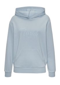 Kapuzensweatshirt BENCH. LOUNGEWEAR, Damen, Gr. 44/46, hell jeans, angeraute Sweatware, Obermaterial: 60% Baumwolle, 40% Polyester, unifarben, Basic, Basic, Sweatshirts Kapuzensweatshirt, mit tonigem Frontprint