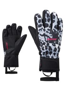 Skihandschuhe Ziener "LAXI-Z AQUASHIELD PrimaLoft M&Auml;DCHEN", Damen, Gr. 6,5, schwarz, Materialmix, Handschuhe Skihandschuhe, wasserdicht, winddicht, atmungsaktiv, extra warm durch PrimaLoft