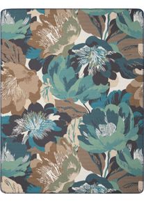 Wohndecke Biederlack "Winter Flora", gr&uuml;n, B:150cm L:200cm, Baumwolle, Wohndecken, Wohndecke, 150 x 200, mit Zierstich