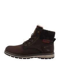 Winterboots Mustang Shoes, Herren, Gr. 44, braun (dunkelbraun), Textil, Velourslederimitat, Schuhe Winterboots, Schn&uuml;rboots mit wasserabweisender TEX-Ausstattung