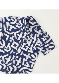 Businessshirt sarabanda "BABY BOY SUMMER SHIRT", Jungen, Gr. 96, blau (wei&szlig;, navy blau), 69% Baumwolle, 27% Polyamid, 4% Elasthan, Shirts Businessshirt