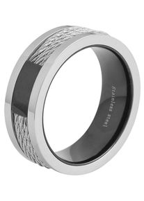 Fingerring Akzent "Misko, langlebig" Gr. 74, bunt (bicolor), Fingerringe, Herren, 74, Edelstahl, Fingerring