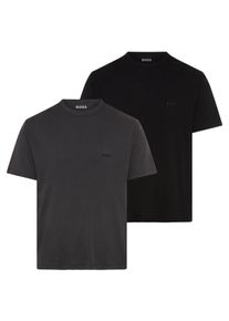 T-Shirt BOSS, Herren, Gr. XL, schwarz-wei&szlig; (open grau 064), Jersey, Obermaterial: 100% Baumwolle, Rundhals, Shirts T-Shirt, Ton in Ton Stickerei