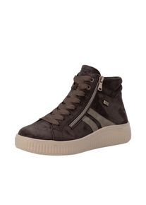Winterboots Remonte, Damen, Gr. 45, braun kombiniert, Leder, Schuhe Winterboots, Sneakerboots, Stiefelette mit Rei&szlig;verschl&uuml;ssen, TEX-Membran