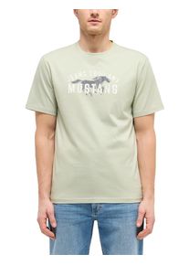 Kurzarmshirt Mustang "Herren Style Austin", Herren, Gr. M, gr&uuml;n (hellgr&uuml;n), Jersey, 100% Baumwolle, Rundhals, Shirts Kurzarmshirt
