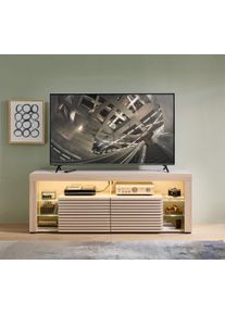 TV-Schrank Stolkom "Goal TV Lowboard, B/H/T 179x67x 44 cm", beige (kaschmir, riva eiche), B:179cm H:67cm T:44cm, Holzwerkstoff, Schr&auml;nke, TV-Schrank, %RESET$