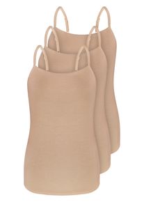 Sassa Mode Achseltop SASSA "3er Pack Spaghetti Top Lovely Skin", Damen, Gr. 36, 3 Stk., beige, Mikrofaser, , Basic, figurumspielend, eckiger Ausschnitt, Unterhemden Achseltop