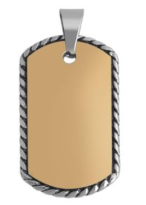 Dog Tag Anh&auml;nger Akzent "Derclair, langlebig", gold (goldfarbig), Schmuckanh&auml;nger, Herren, Edelstahl, Dog Tag Anh&auml;nger