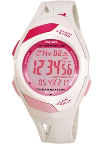 Chronograph, wei&szlig; (wei&szlig;, grau, pink, grau, pink), CASIO TIMELESS COLLECTION, Armbanduhren, Damen, wei&szlig;, Chronograph, Quarzuhr, Armbanduhr, Damenuhr, Jugendliche, Digitaluhr