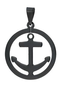 Ankeranh&auml;nger Akzent "Nereus" Silber - Modern & Minimalistisch - Anker", schwarz, Schmuckanh&auml;nger, Damen, Edelstahl, Ankeranh&auml;nger