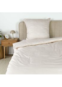 Bettw&auml;sche Tom Tailor HOME "FINE STRIPES", beige, B/L: 200cm x 220cm, 1 Stk., 2 Stk., Satin, B/L: 80cm x 80cm & 80cm x 80cm, 3, Satin, Obermaterial: 100% Baumwolle, Bettw&auml;sche, Bettw&auml;sche, new bedroom, gewebtes Label