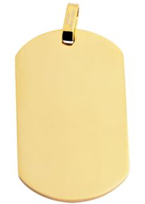 Dog Tag Anh&auml;nger Akzent "Gabrina, langlebig", gold (goldfarbig), Schmuckanh&auml;nger, Herren, Edelstahl, Dog Tag Anh&auml;nger