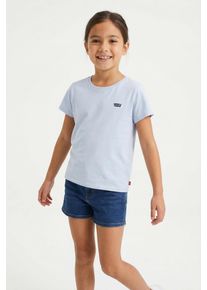 T-Shirt LEVI'S KIDS "LVG BATWING CHEST HIT TEE", M&auml;dchen, Gr. 14 (158), blau (country air), Jersey, Obermaterial: 100% Baumwolle, Basic schmal h&uuml;ftlang, Rundhals, abgesteppte Kante, Shirts T-Shirt, mit Logo Print for GIRLS