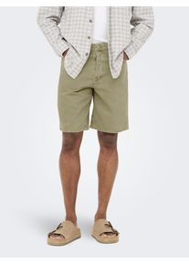Only & Sons Shorts ONLY & SONS "ONSEDGE SAND 7981 TAI DNM SHORTS NOOS", Herren, Gr. M, N-Gr, cuban sand, Denim/Jeans, Obermaterial: 100% Baumwolle, used, regular fit ca. Mitte Oberschenkel, Hosen Shorts