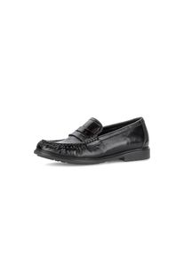 Slipper Gabor, Damen, Gr. 40, Leder, schwarz, Kalbsleder, unifarben, Schuhe Slipper, Blockabsatz, Businessschuh mit klassischem Zierriegel, G-Weite