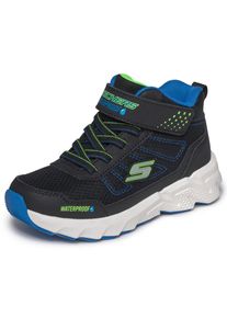 Klettstiefel Skechers "Skechers ELITE SPORT TREAD", Jungen, Gr. 32, schwarz (schwarz, blau), Lederimitat, Schuhe Klettstiefel, mit Klettverschluss, Gr&ouml;&szlig;enschablone zum Download