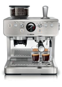 Bosch Espressomaschine "Bosch halbautomatische Siebtr&auml;germaschine HomeCaf&eacute; Serie 4", silber (edelstahl), B:33,8cm H:41,3cm T:34,7cm, Kaffeemaschinen, Integriertes Mahlwerk, 58mm-Siebtr&auml;ger, 30 Mahlgrade, 5 Direktwahl, Espressomaschine