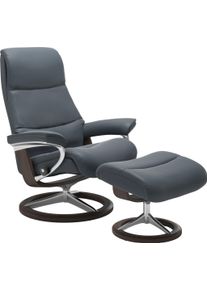 Relaxsessel stressless "View", blau (atlantic blau batick), B:82cm H:109cm T:81cm, Leder BATICK: BATICK ist ein leicht korrigiertes, durchgef&auml;rbtes und genarbtes M&ouml;belleder, bei dem die meisten Unebenheiten und Spuren in der Regel entfernt wurden.;Leder PALOMA: PALOMA ist ein durchgef&auml;rbtes Semianilin-M&ouml;belleder mit nat&uuml;rlicher Narbung.;ROHLEDER Stoff Q2 FARON: Ein fester zuverl&auml;ssiger Boucl&eacute; mit 